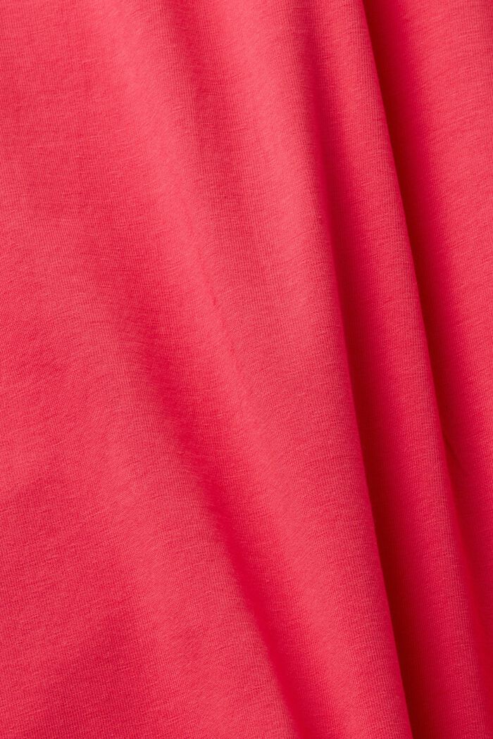 Koszula nocna z bawełny z nadrukiem w bloki kolorystyczne, PINK FUCHSIA, detail image number 4