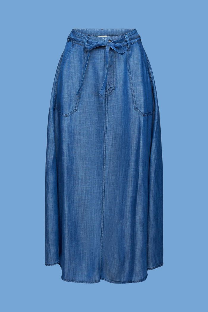 Z tkaniny TENCEL™: spódnica midi o wyglądzie dżinsu, BLUE MEDIUM WASHED, detail image number 6