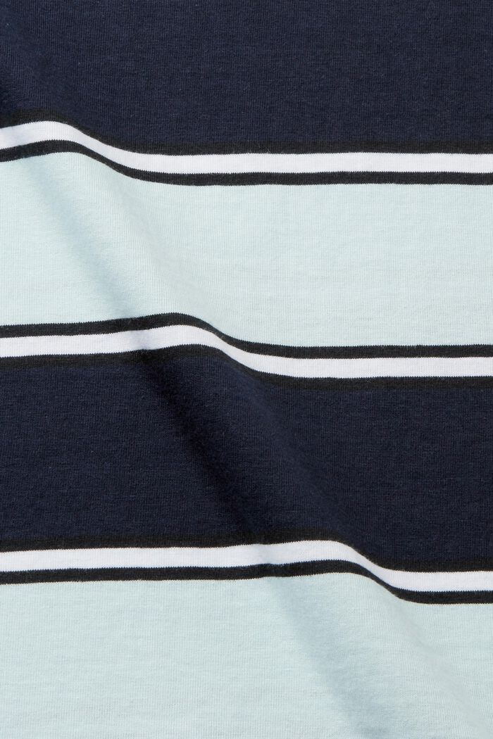 T-shirt w paski ze zrównoważonej bawełny, NAVY, detail image number 5
