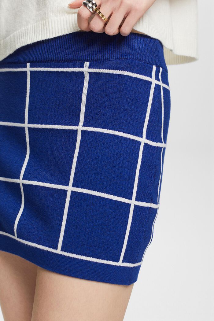 Spódnica mini z żakardowej dzianiny, BRIGHT BLUE, detail image number 4