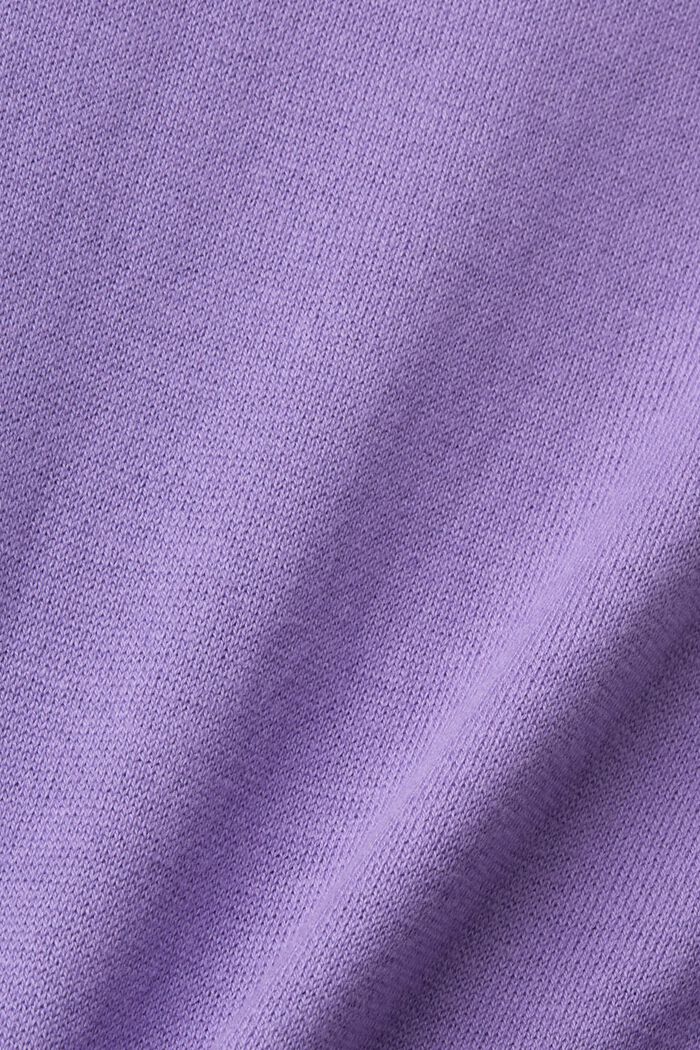 Bawełniany sweter z dekoltem w serek, PURPLE, detail image number 5