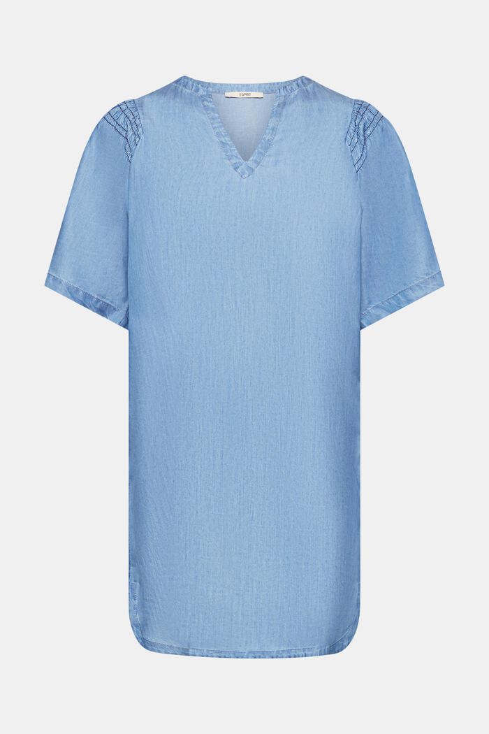 Sukienka w stylu tuniki z imitacji dżinsu, BLUE MEDIUM WASHED, detail image number 4
