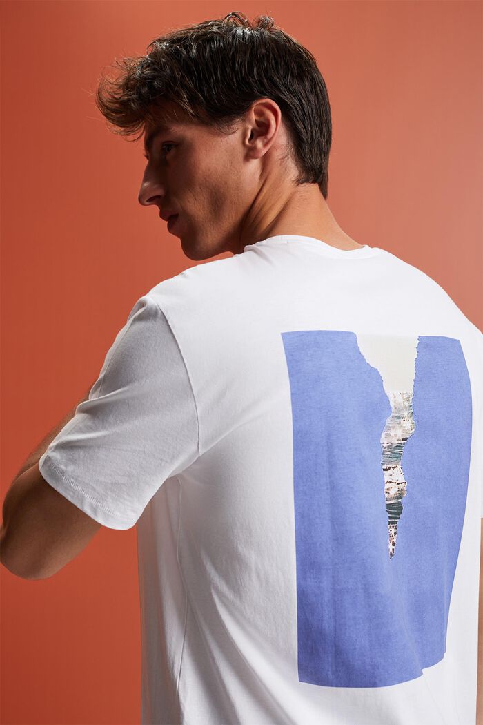 Dżersejowy T-shirt z nadrukiem, 100% bawełny, WHITE, detail image number 4