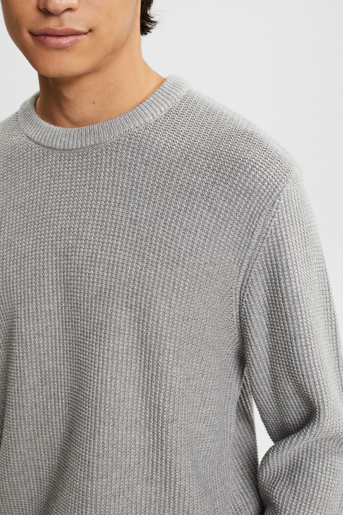 Sweter z czystej bawełny, MEDIUM GREY, detail image number 0