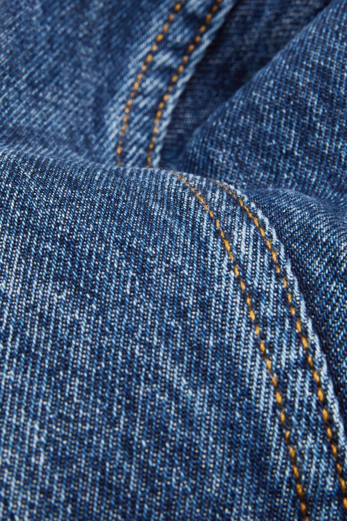 Dżinsy z prostymi nogawkami ze zrównoważonej bawełny, BLUE DARK WASHED, detail image number 7