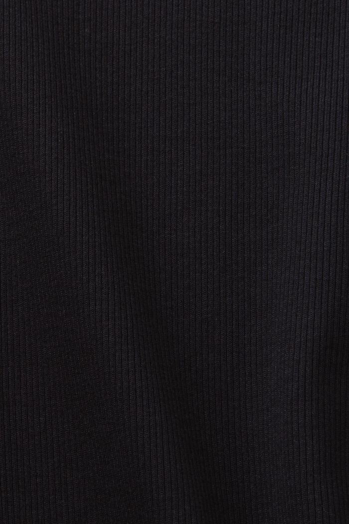 T-shirt z okrągłym dekoltem z dżerseju z bawełny, BLACK, detail image number 5