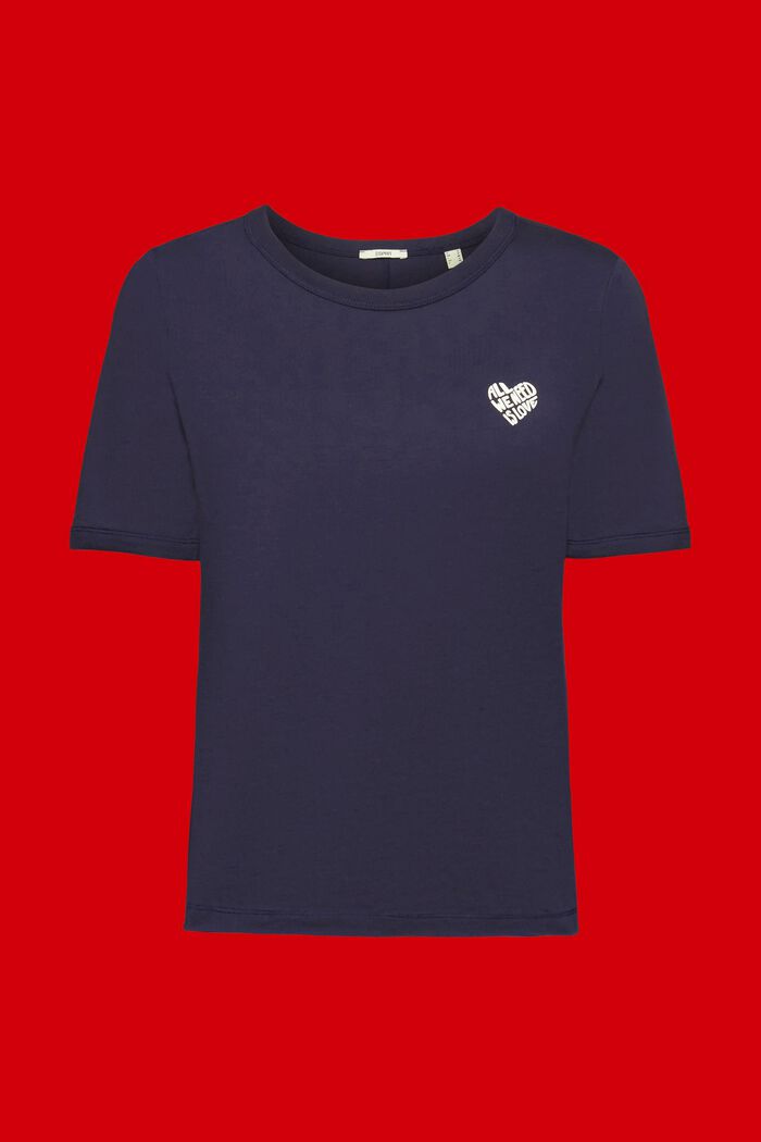 Bawełniany T-shirt z logo w kształcie serca, NAVY, detail image number 5