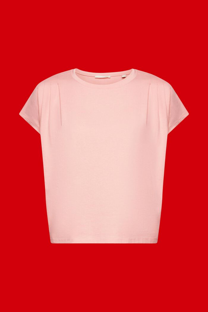 T-shirt z plisowanymi detalami, PINK, detail image number 5