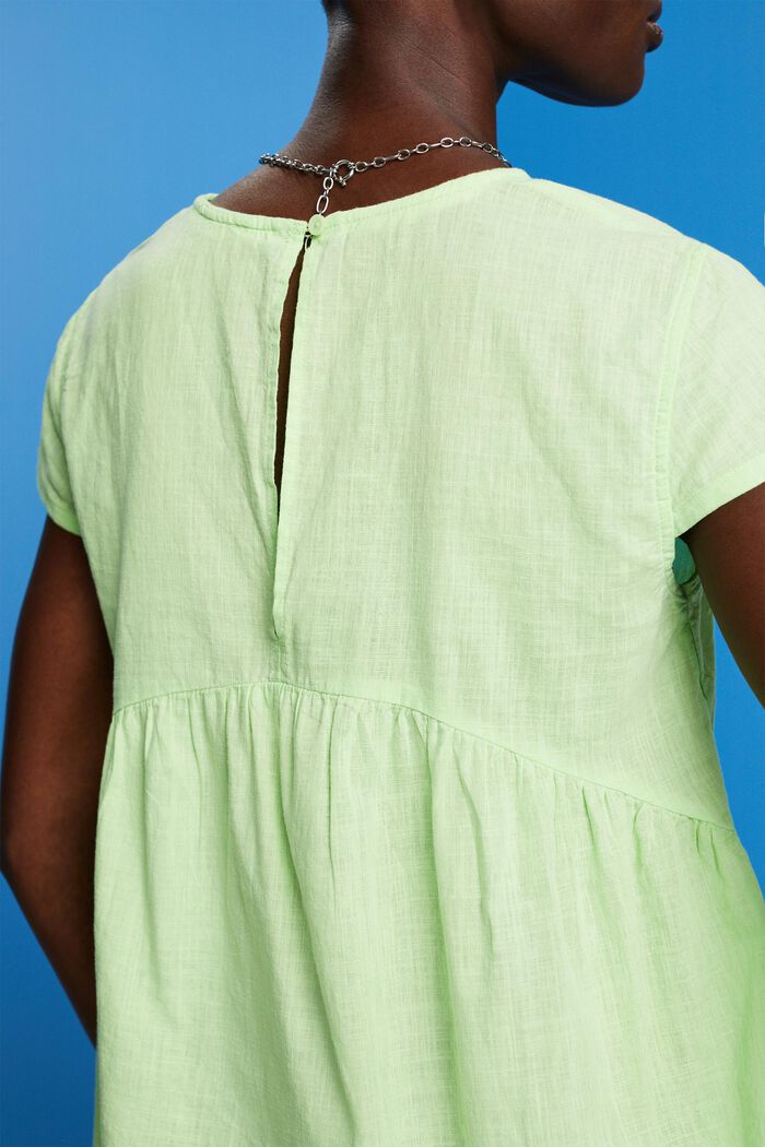 Bluzka z krótkim rękawem ze zrównoważonej bawełny, CITRUS GREEN, detail image number 2