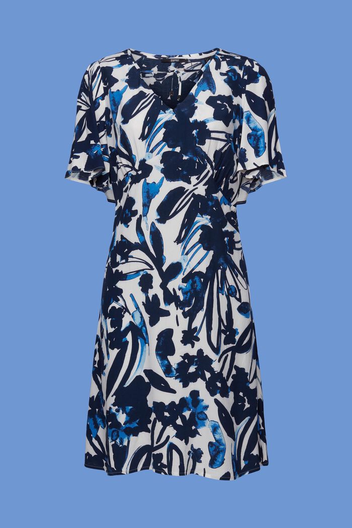 Wzorzysta sukienka mini, LENZING™ ECOVERO™, DARK BLUE, detail image number 5
