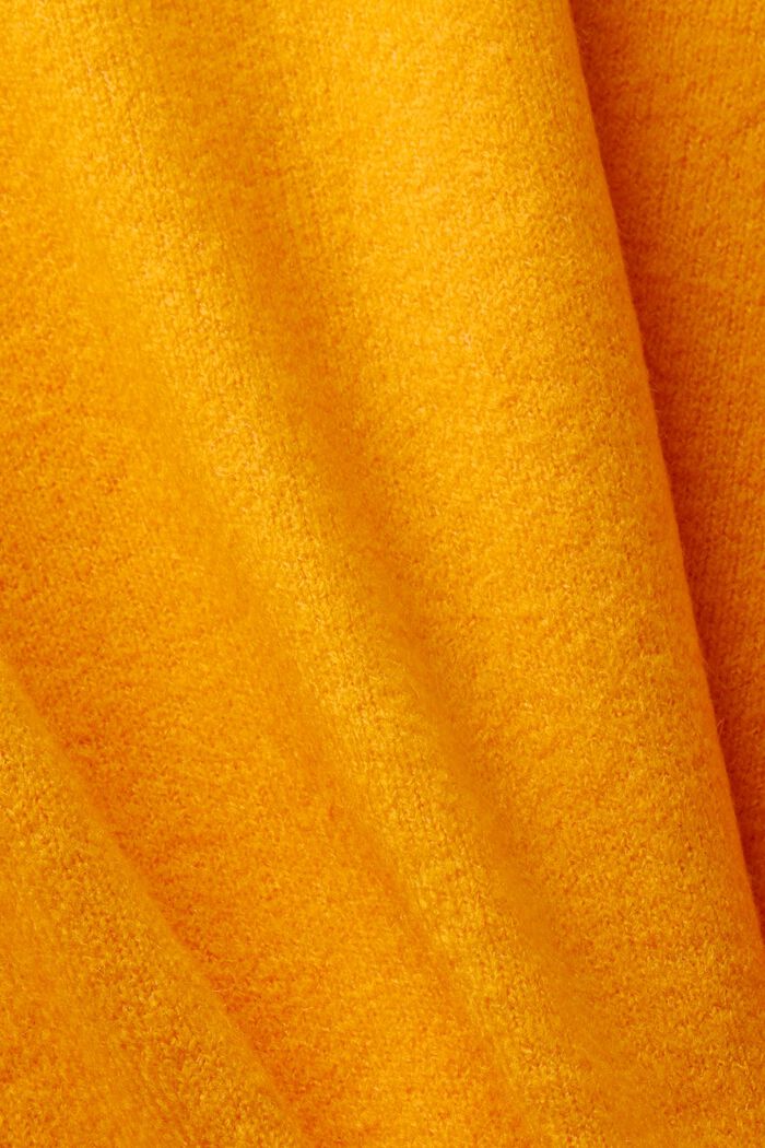 Sweter z okrągłym dekoltem z mieszanki wełnianej, GOLDEN ORANGE, detail image number 7