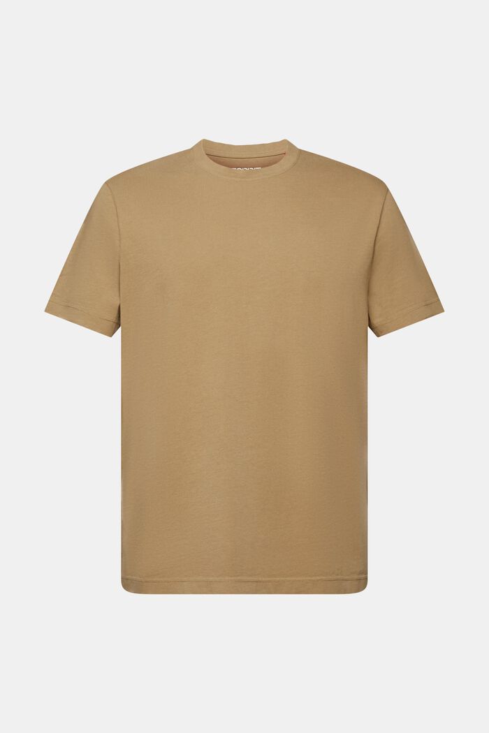 T-shirt z okrągłym dekoltem, 100% bawełny, KHAKI GREEN, detail image number 6