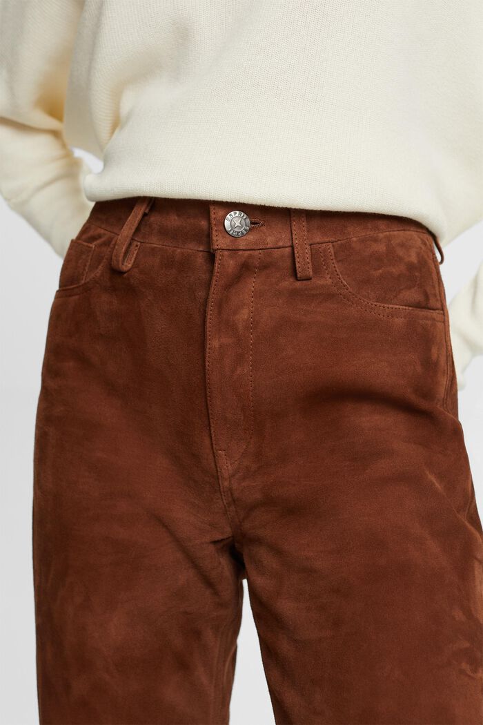 Zamszowe spodnie z prosto skrojonymi nogawkami, BARK, detail image number 1