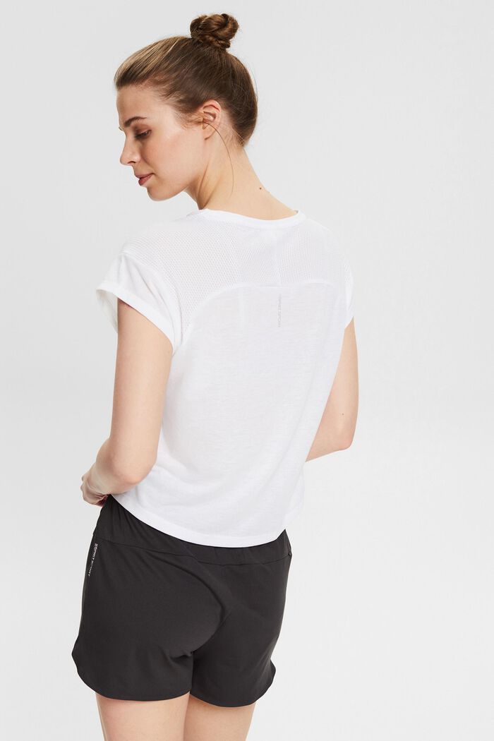 T-shirt z wstawkami z siateczki, LENZING™ ECOVERO™, WHITE, detail image number 3