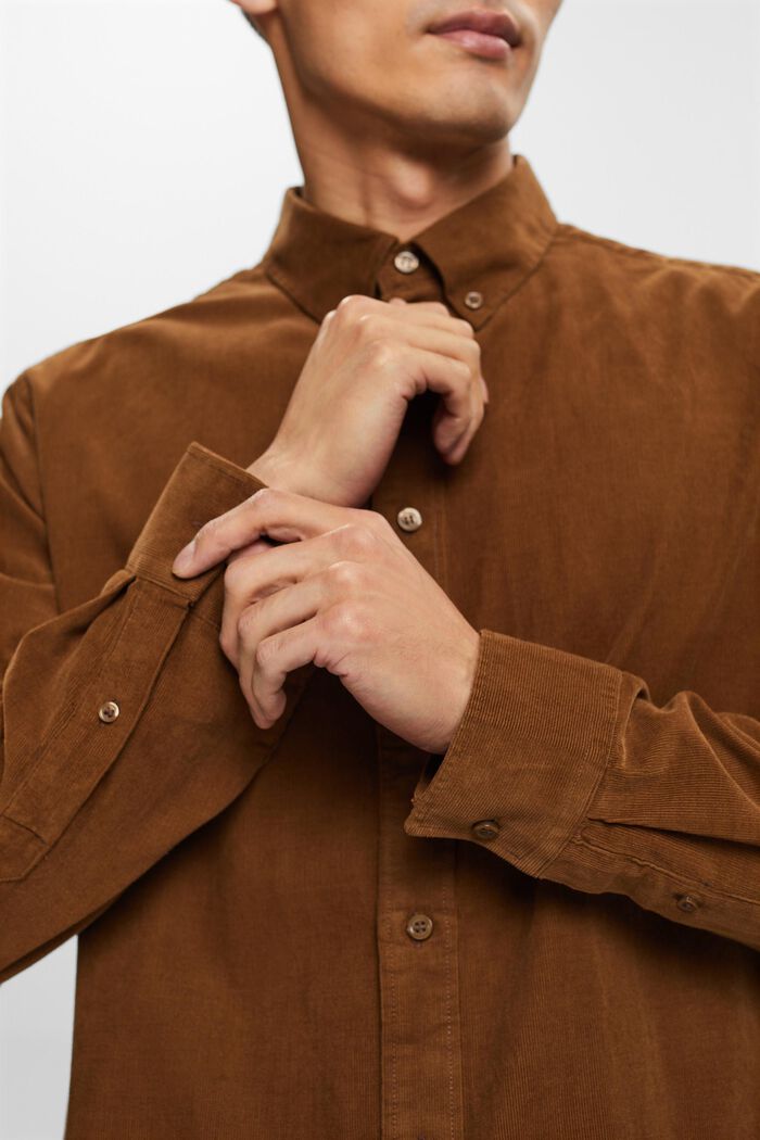 Sztruksowa koszula, 100% bawełny, BARK, detail image number 4