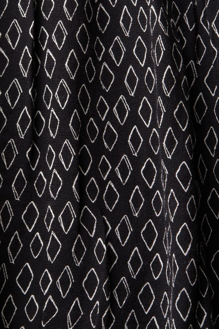 Bluzka z krepy z dekoltem w serek i nadrukiem, BLACK, detail image number 5