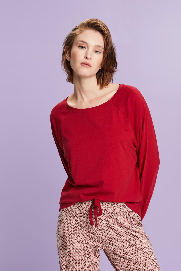 Długa piżama z dżerseju, NEW RED, detail image number 0