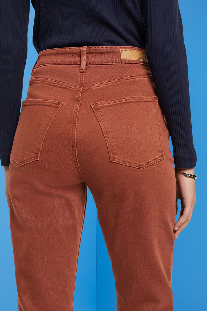 Skrócone spodnie z postrzępionym dołem, RUST BROWN, detail image number 2