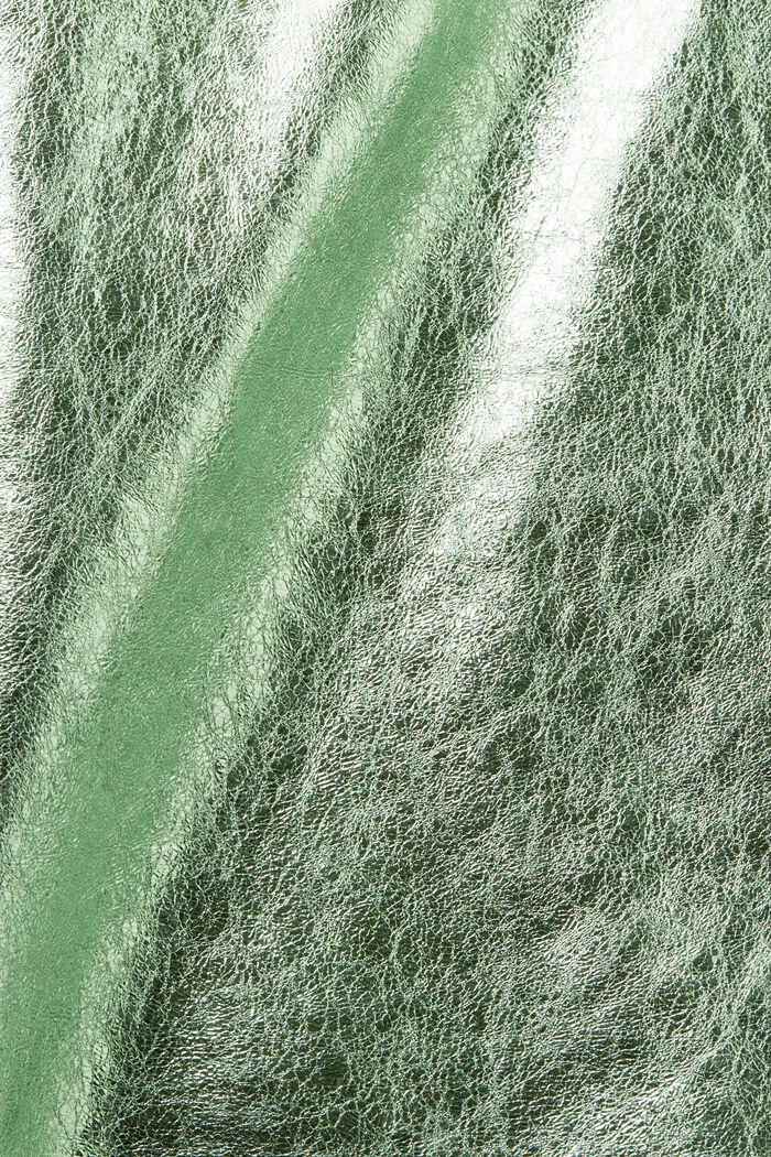 Powlekana metaliczna skórzana kurtka koszulowa, LIGHT AQUA GREEN, detail image number 6