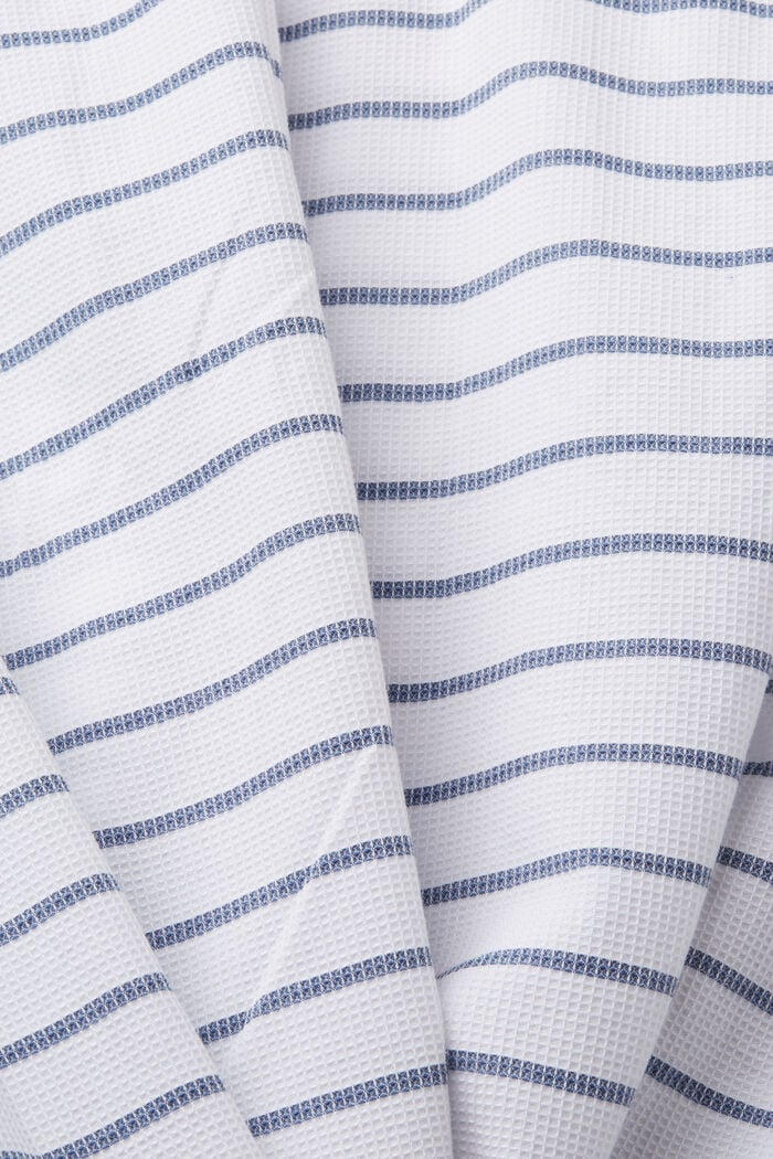 Koszulka w paski z waflowej piki, 100% bawełny, WHITE, detail image number 4