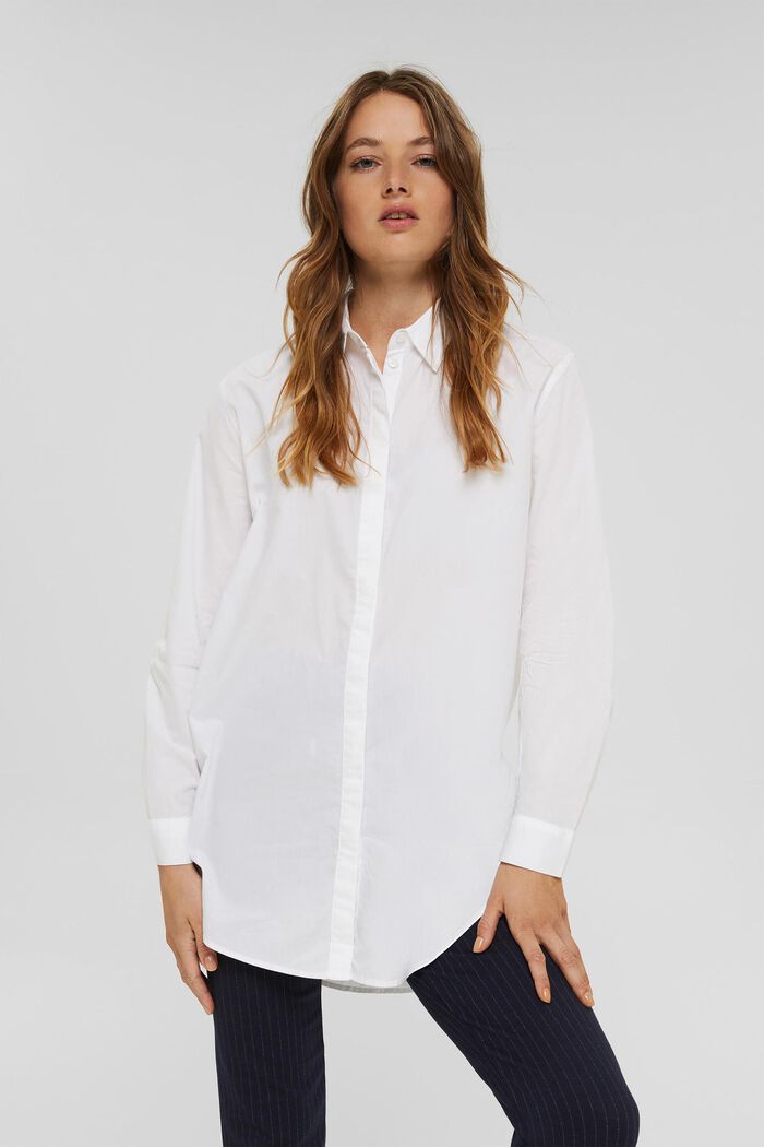 Długa bluzka, 100% bawełny organicznej, WHITE, detail image number 0