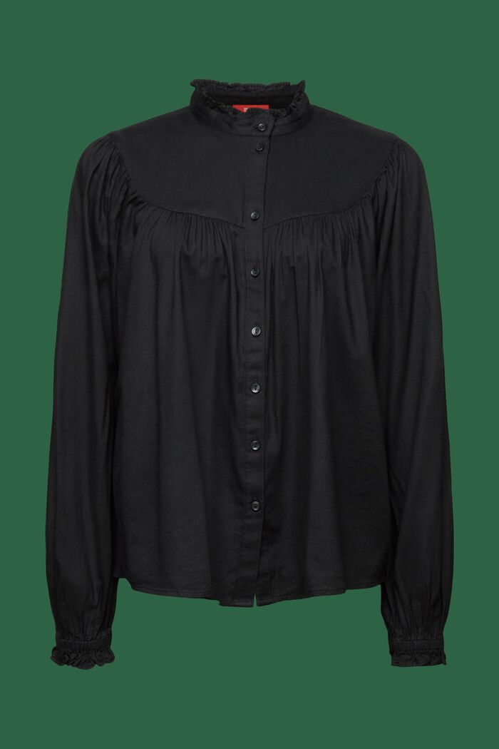 Bluzka z falbankami, BLACK, detail image number 6