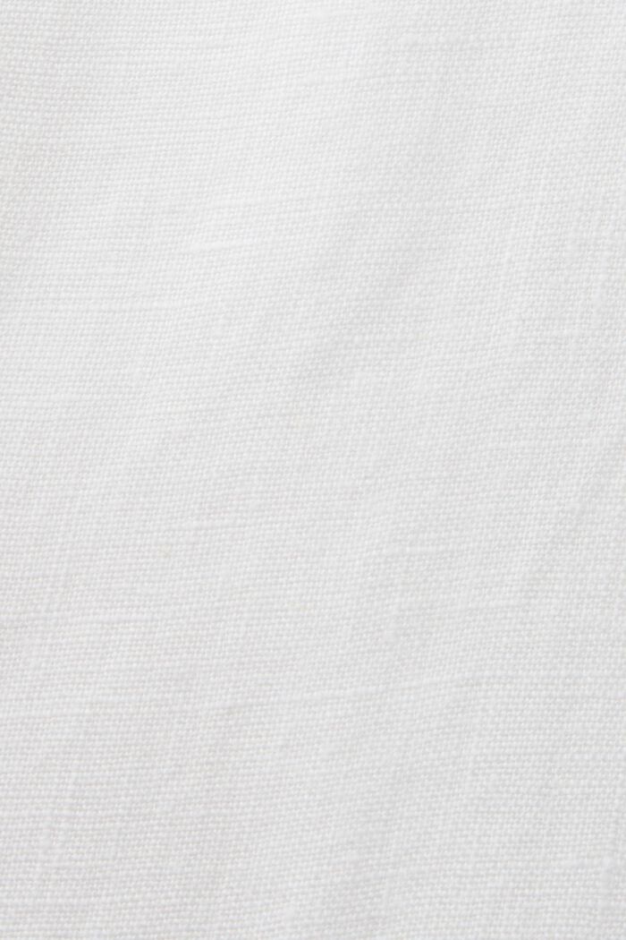Skrócone, lniane spodnie, WHITE, detail image number 5