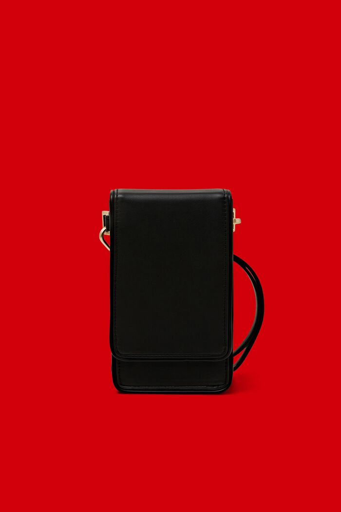 Mała torebka na telefon z ekoskóry, BLACK, detail image number 0