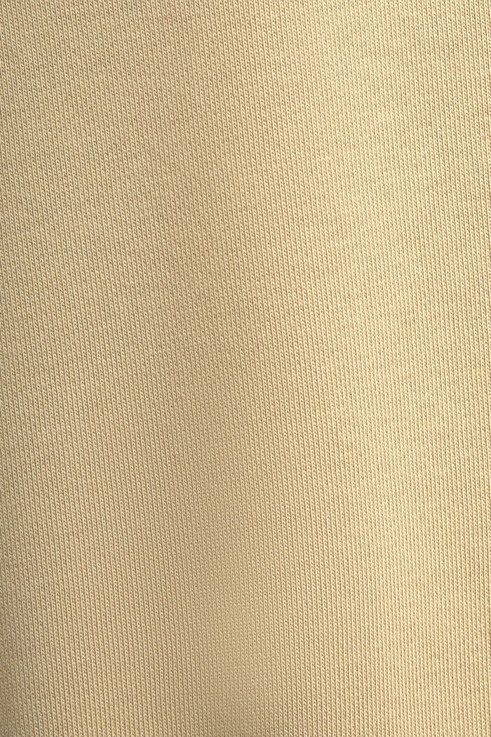 Bluza unisex z logo z bawełnianego polaru, BEIGE, detail image number 4