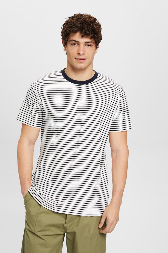 Prążkowany T-shirt w paski, NAVY, detail image number 0