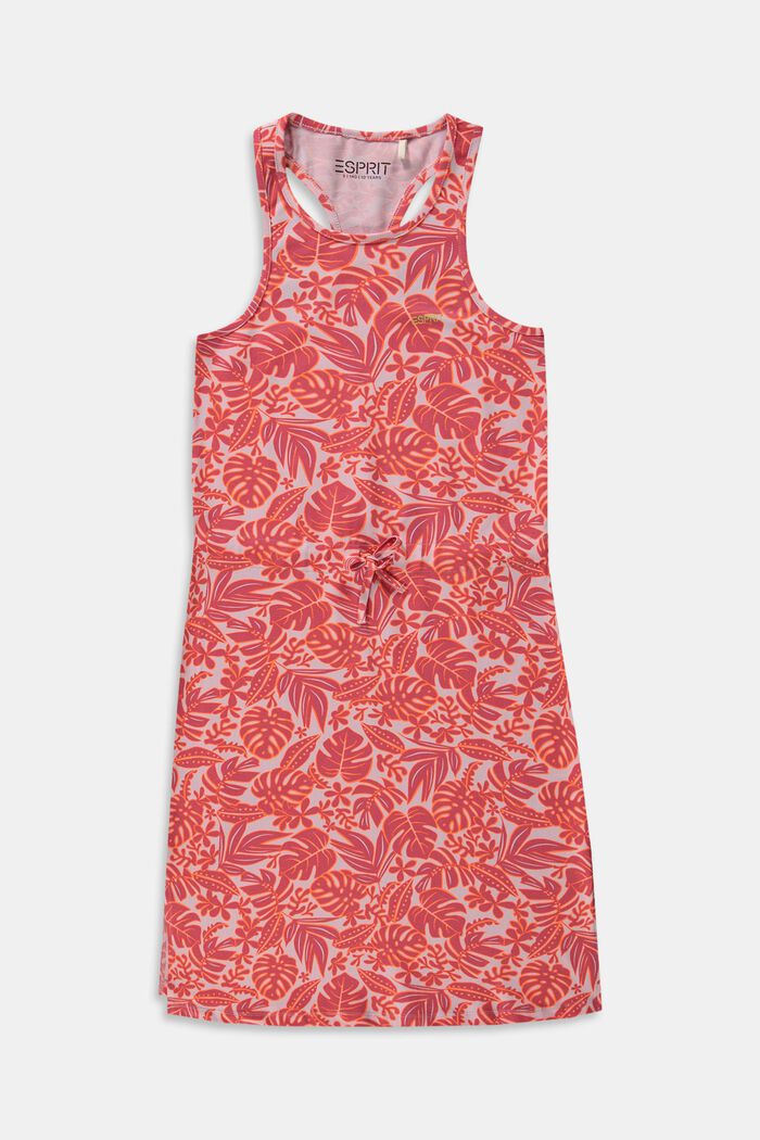 Sukienka z tropikalnym wzorem, ORANGE RED, overview
