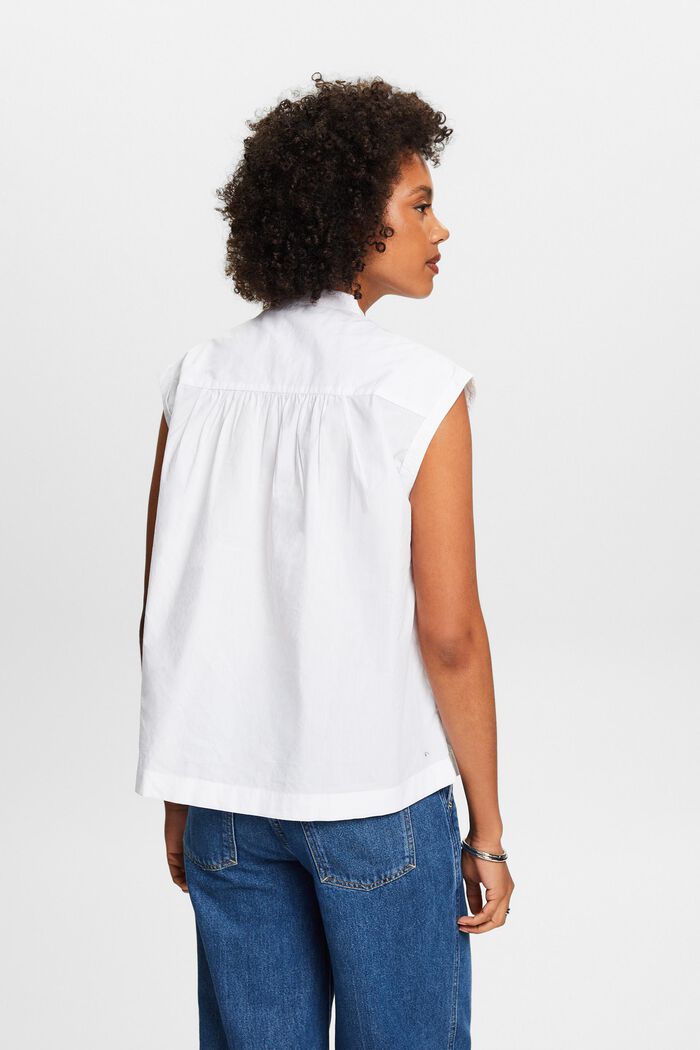 Bawełniana bluzka bez rękawów, WHITE, detail image number 2