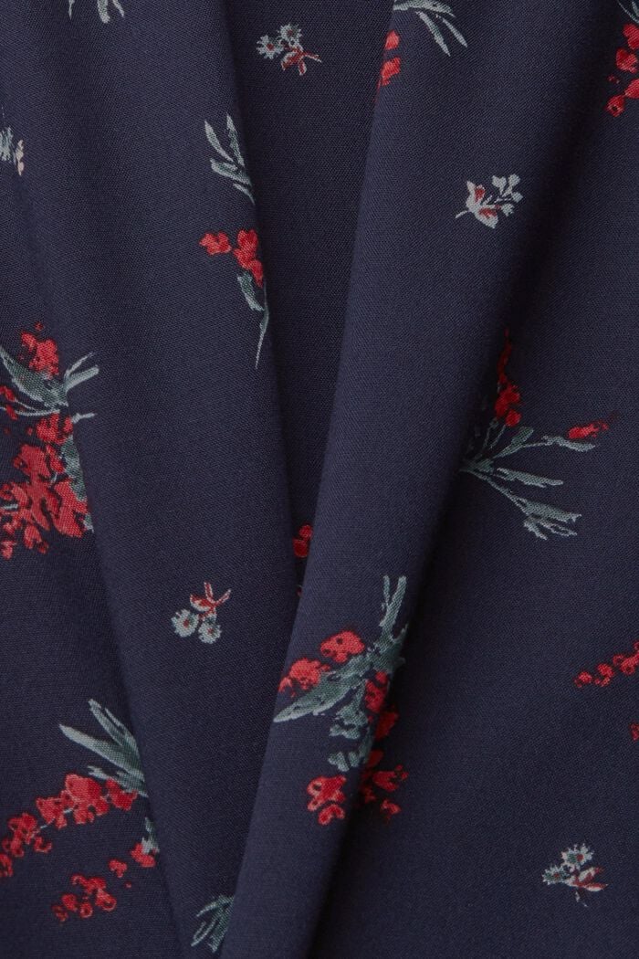 Bluzka w kwiatowy wzór, LENZING™ ECOVERO™, NAVY, detail image number 4