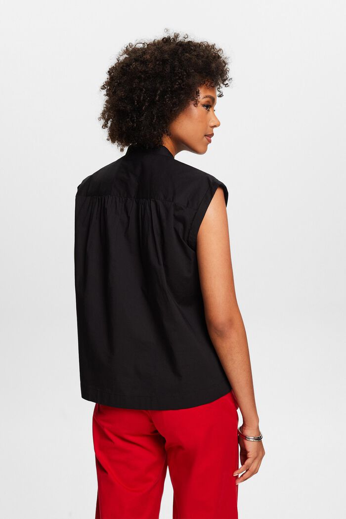 Bawełniana bluzka bez rękawów, BLACK, detail image number 3