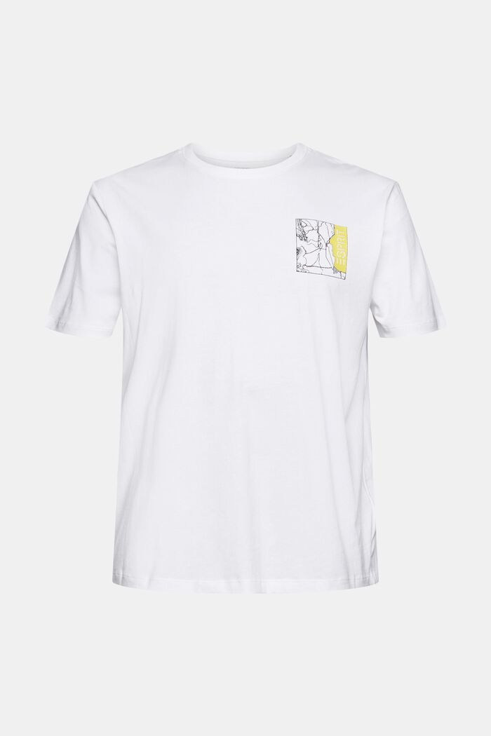 Jerseyowa koszulka z nadrukiem z logo, WHITE, overview