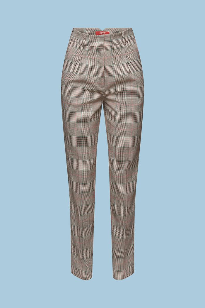 Spodnie w kratkę, fason tapered, CARAMEL, detail image number 6