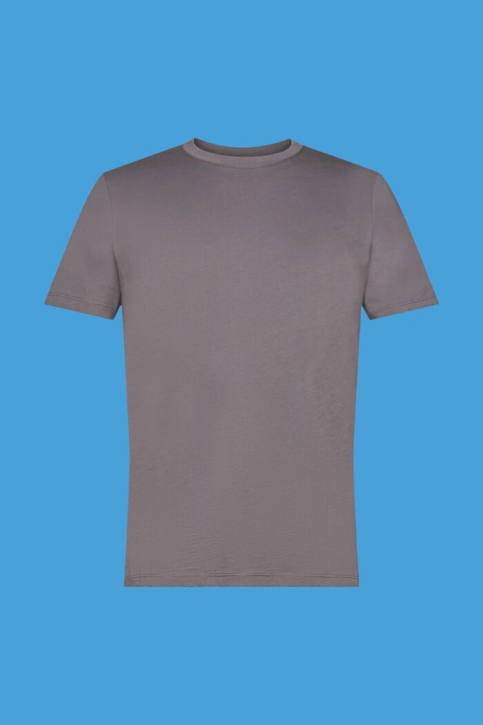 T-shirt z okrągłym dekoltem z dżerseju, DARK GREY, detail image number 6