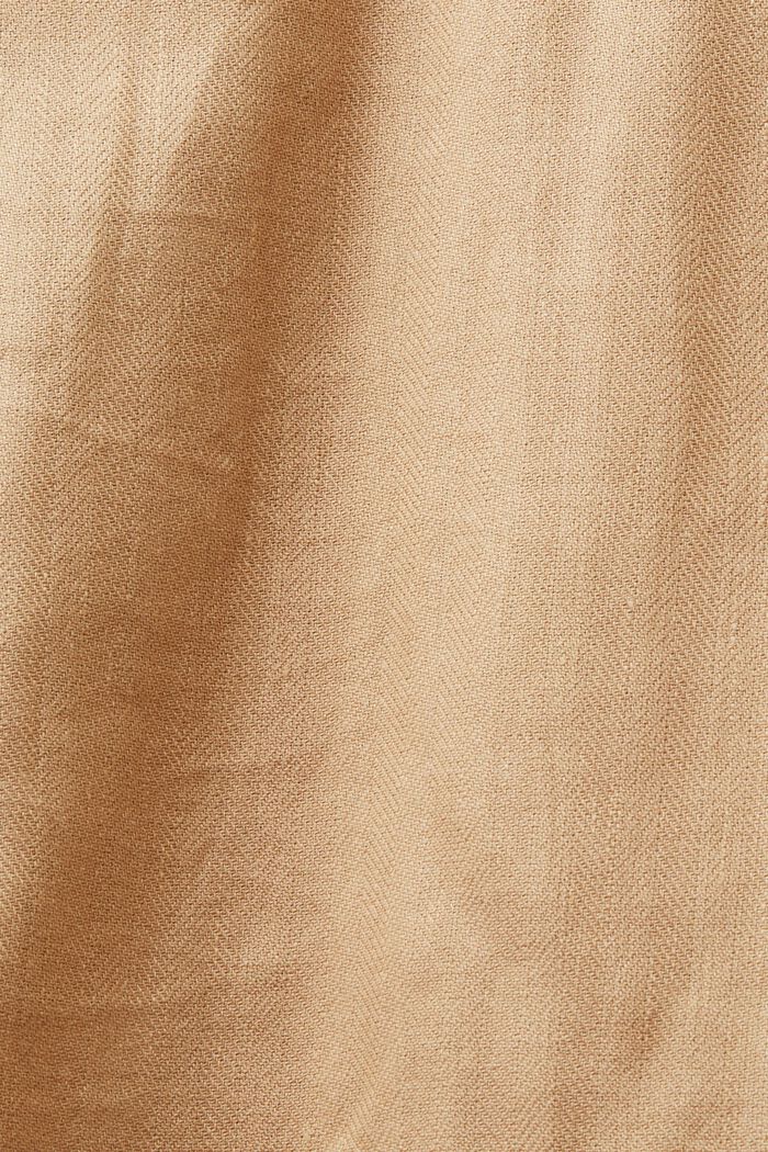 Dwurzędowy trencz z bawełny i lnu, CREAM BEIGE, detail image number 6