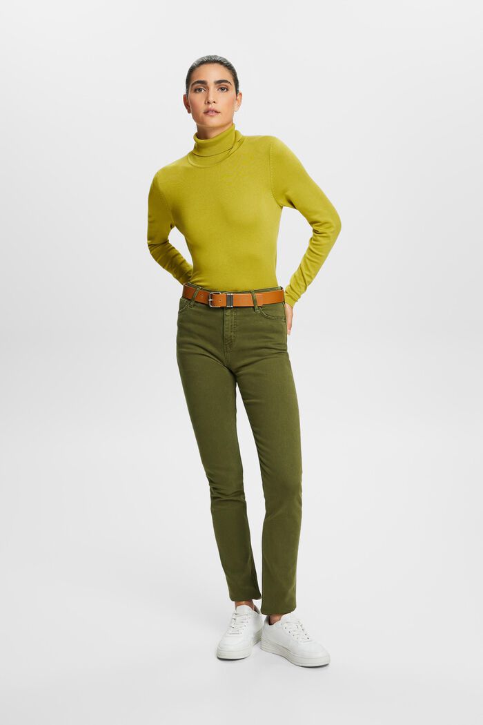 Spodnie ze streczem slim fit, KHAKI GREEN, detail image number 5