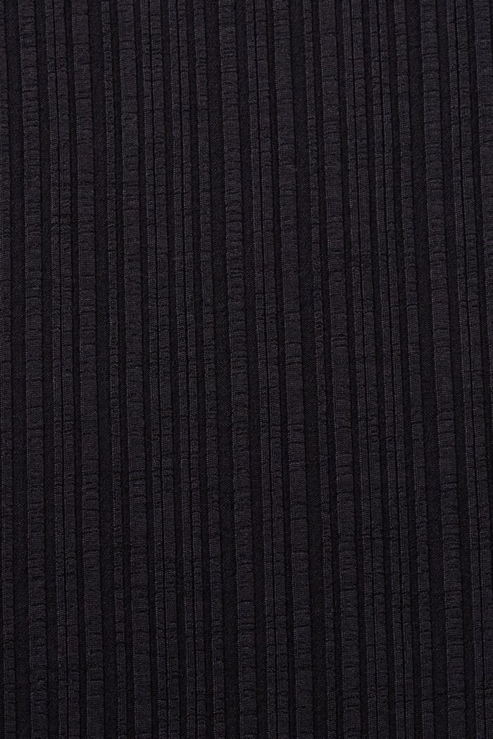 Prążkowana sukienka midi z dzianiny, BLACK, detail image number 4