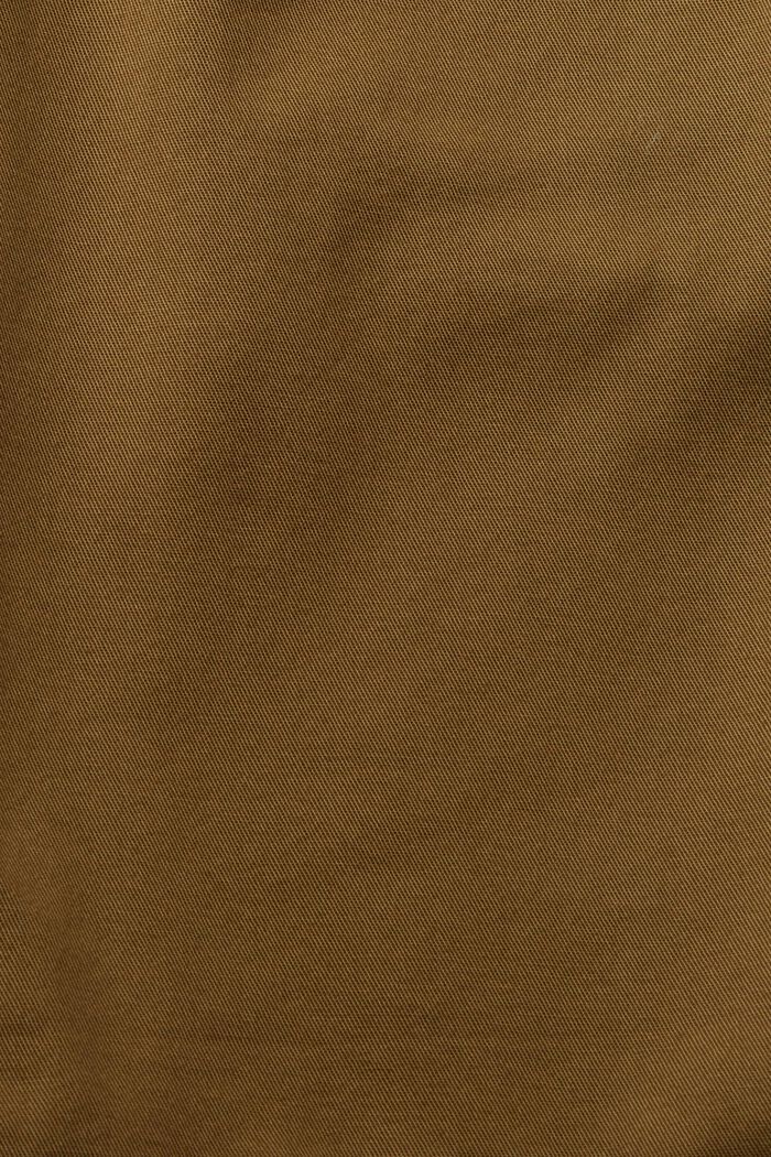 Szorty z wysokim stanem, 100% bawełna pima, KHAKI GREEN, detail image number 1