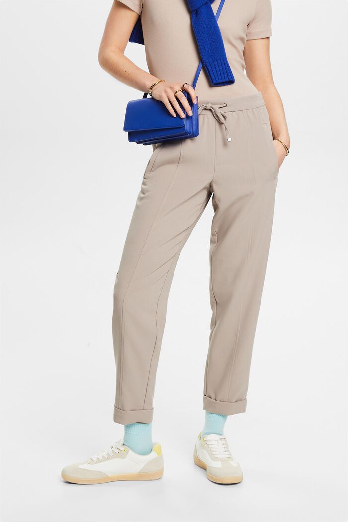 Spodnie w stylu joggersów, LIGHT TAUPE, detail image number 0
