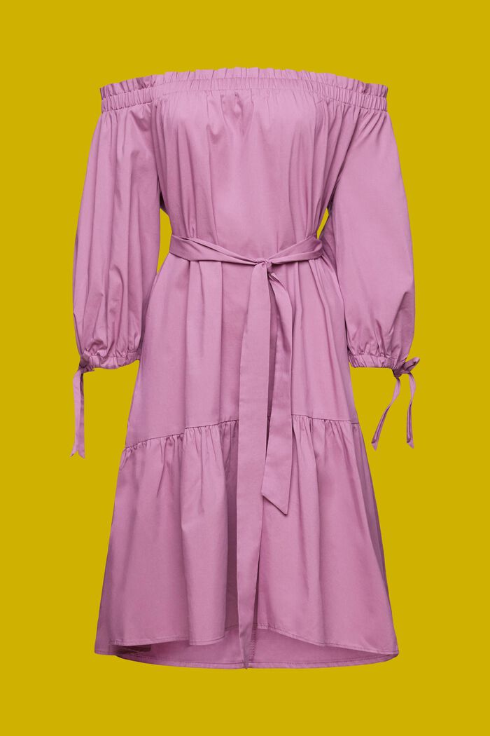 Popelinowa sukienka mini odsłaniająca ramiona, VIOLET, detail image number 5