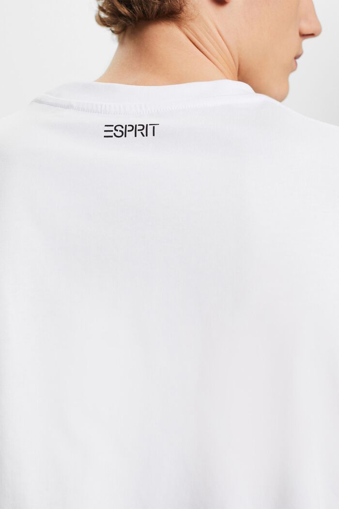 T-shirt z logo i kwiatowym nadrukiem, WHITE, detail image number 4