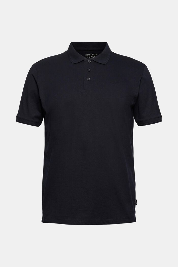 Z lnem/bawełną organiczną: koszulka polo z jerseyu, BLACK, detail image number 0