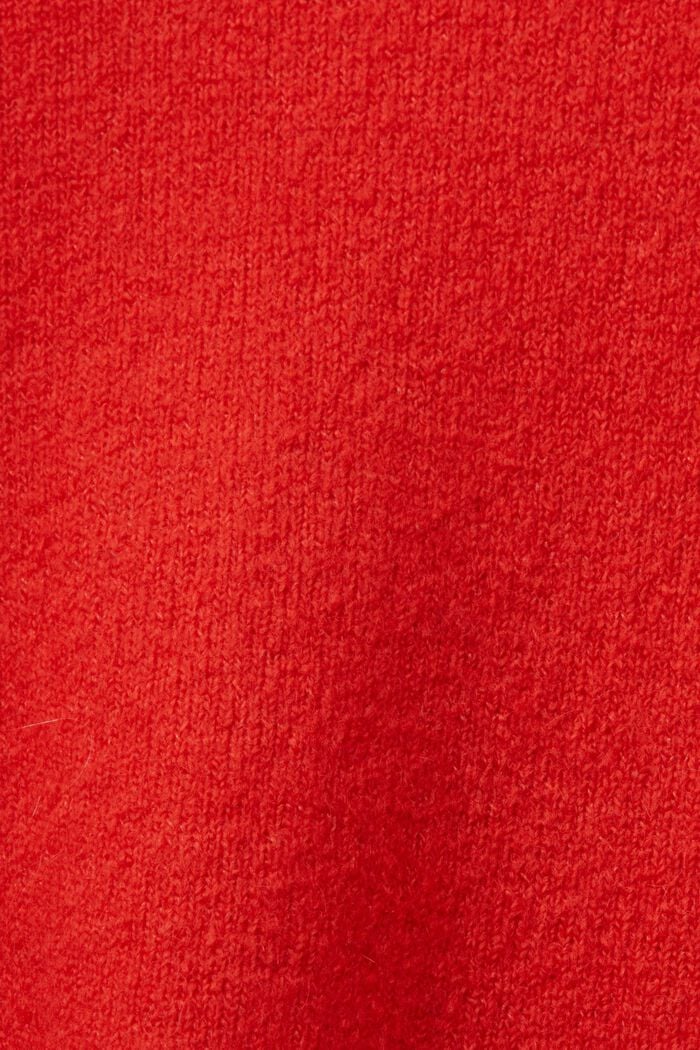 Dzianinowa sukienka mini, RED, detail image number 5
