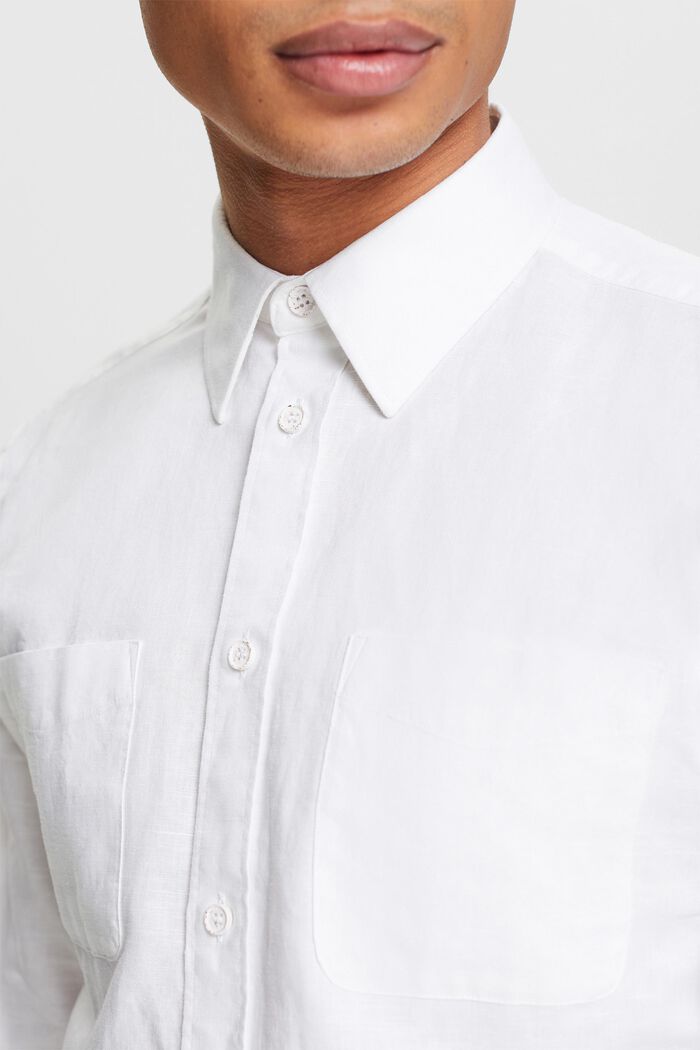 Koszula z długim rękawem, WHITE, detail image number 3