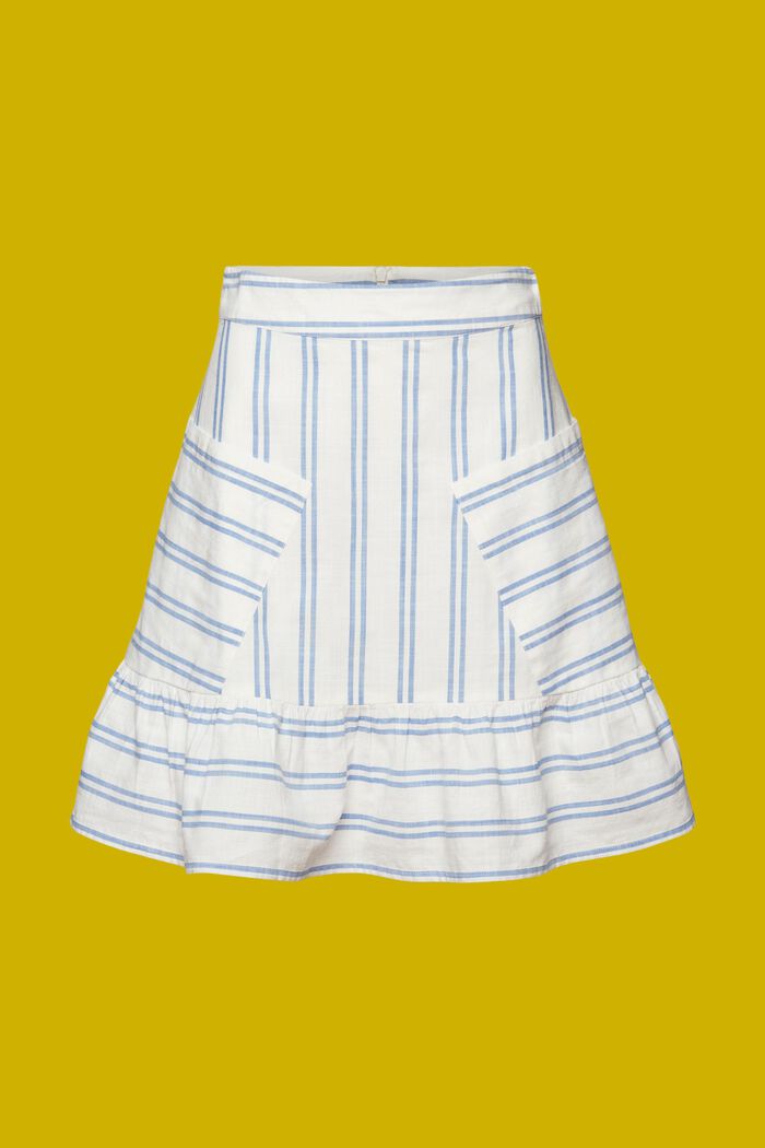 Spódnica mini w paski, 100% bawełna, OFF WHITE, detail image number 6