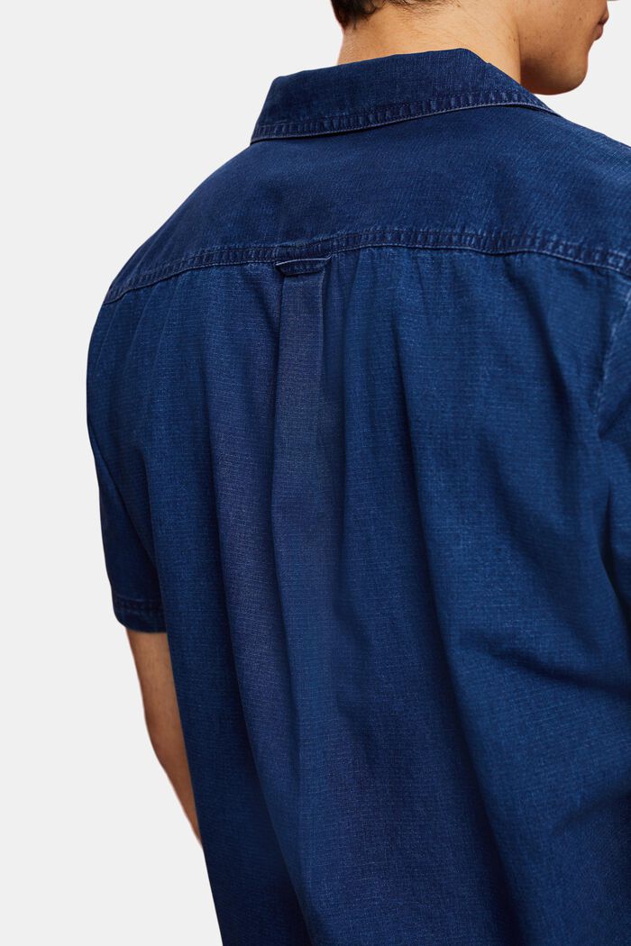 Koszula dżinsowa z krótkim rękawem, 100% bawełny, BLUE DARK WASHED, detail image number 4
