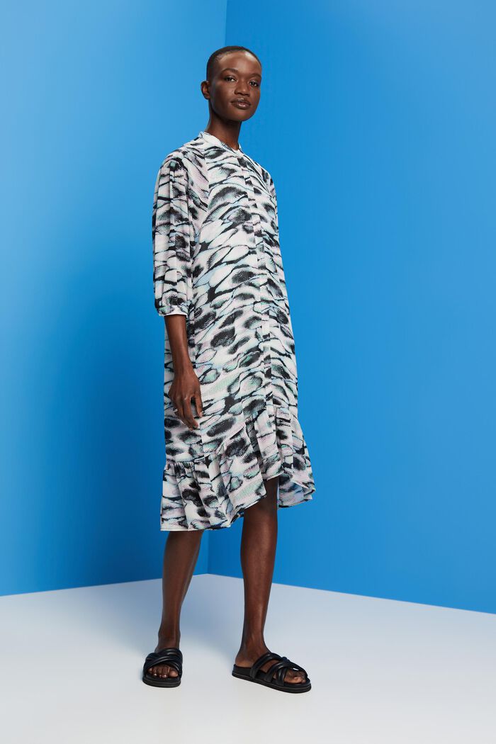 Z recyklingu: Sukienka midi z szyfonu, EMERALD GREEN, detail image number 4